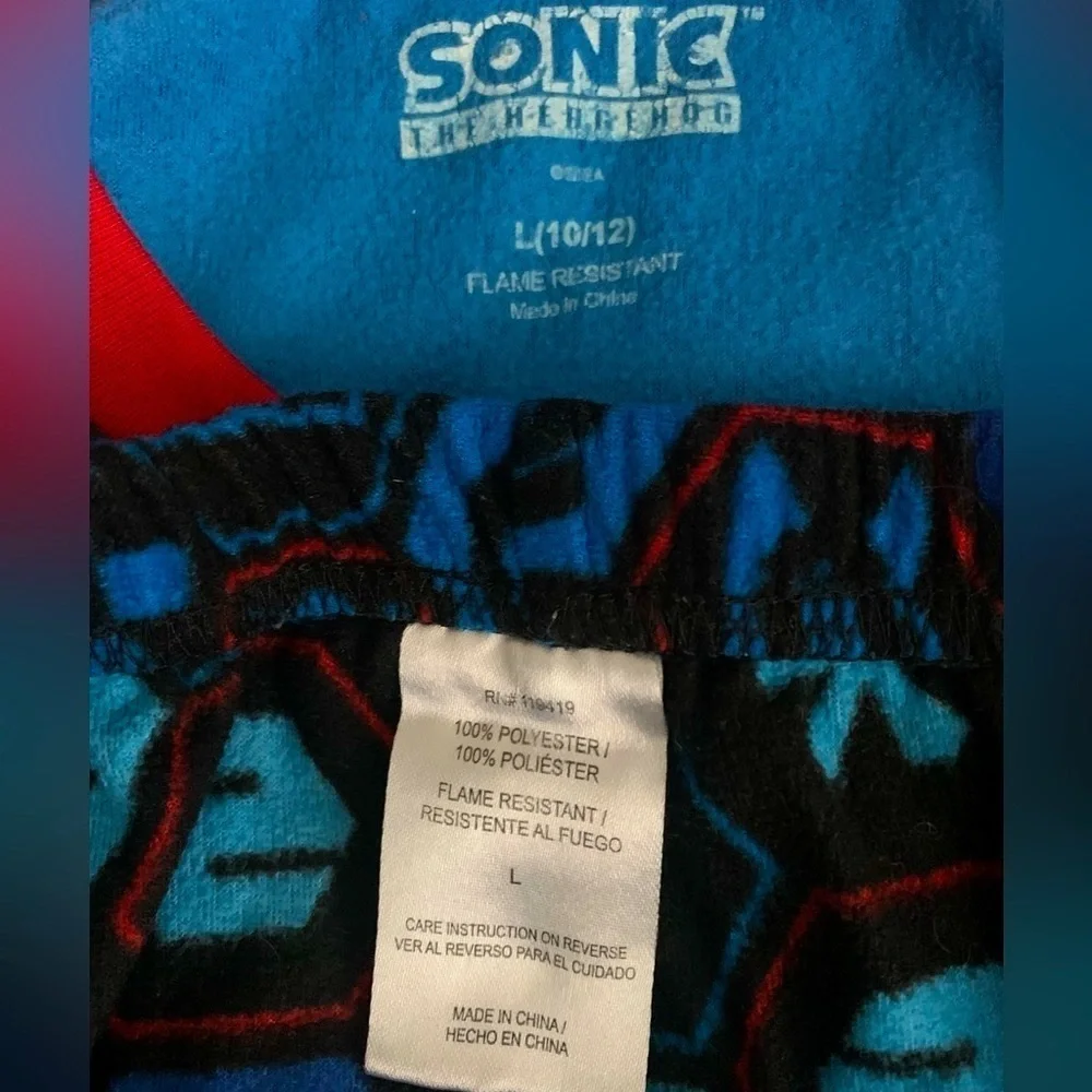 Sonic the Hedgehog Blue Kids Fleece Pajamas